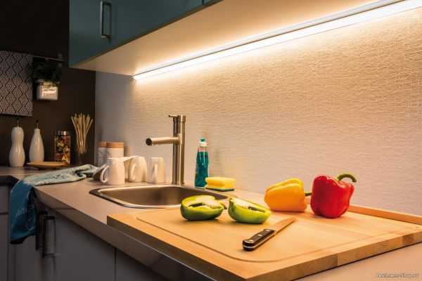 светодиодные светильники на кухне